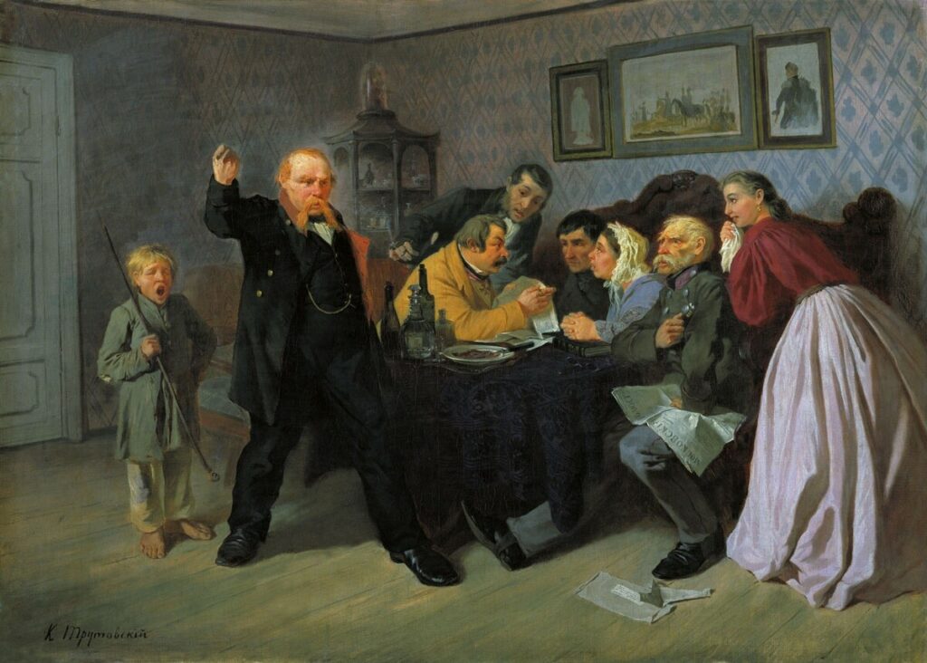 К.А. Трутовский "Помещики-политики", 1864 (?)