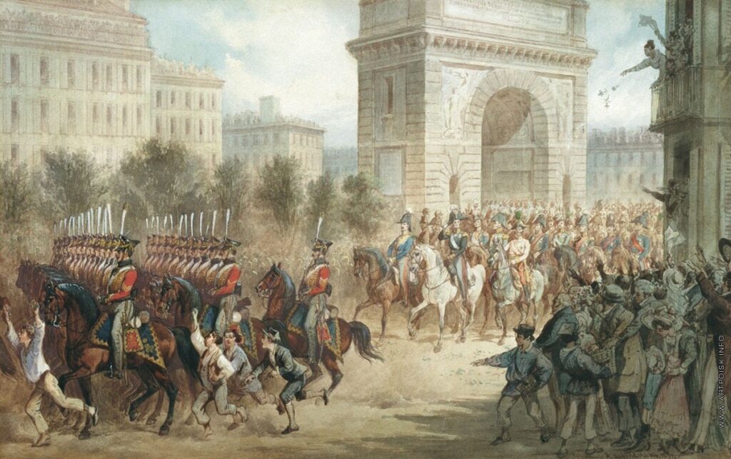 Шарлемань А.И. "Вступление русских войск в Париж в 1814 году". 1877