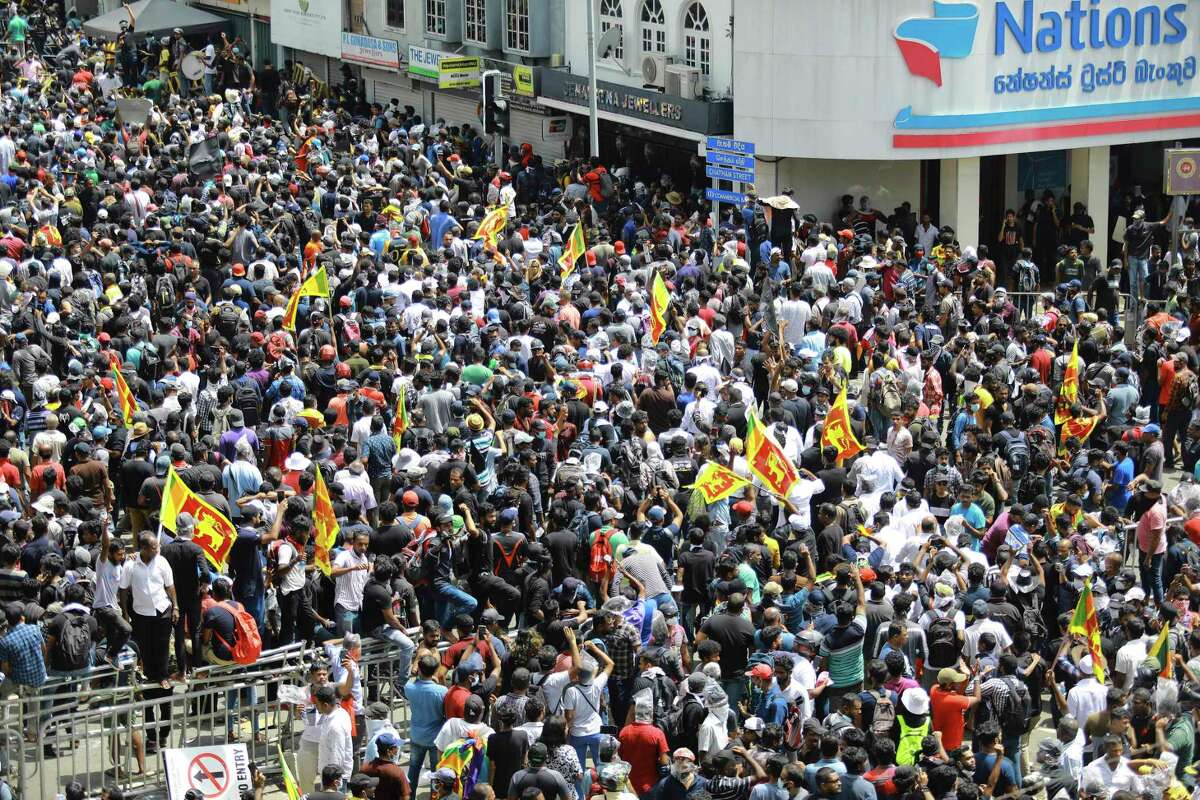 Массовый протест в Шри-Ланке