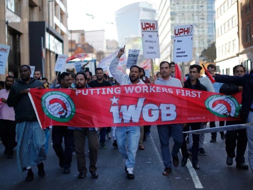 Акция протеста, организованная Независимым Профсоюзом Работников Великобритании (IWGB)/ Архивное фото