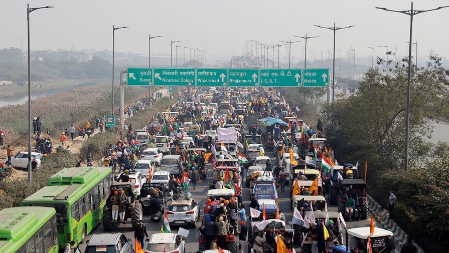 Протесты фермеров в Нью-Дели, 26 января 2021 года