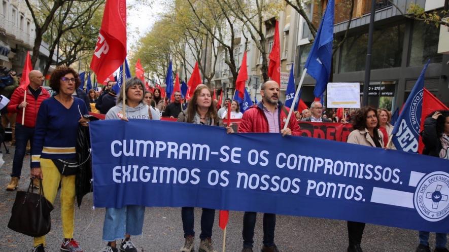 Португальские медсестры протестуют во время забастовки в ноябре 2022 года / Фото: Португальский союз медсестер